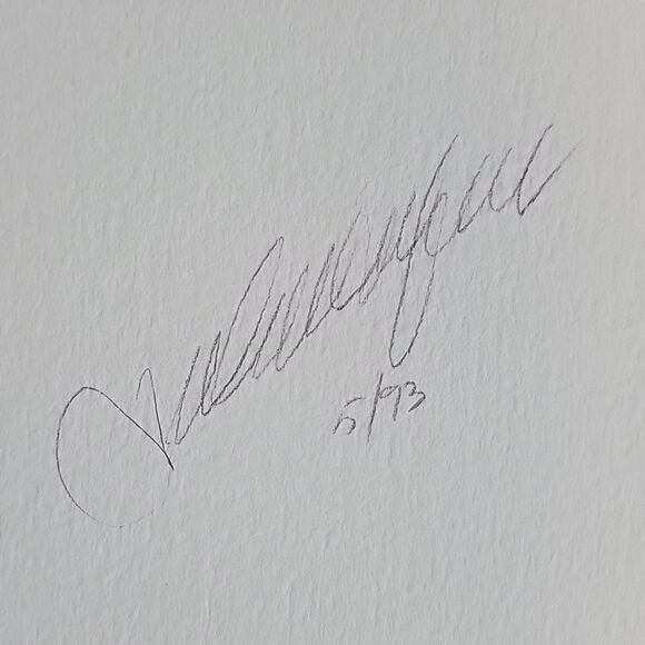 Original watercolor close up of a tiger Lilly titled " LILY " signed on back - Picture 6 of 8